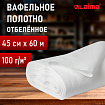 Полотно ВАФЕЛЬНОЕ отбеленное, рулон 0,45х60 м, в пакете, плотность 100 (±10) г/м2, LAIMA, 609573