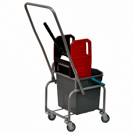 Тележка уборочная Eco-Force, 1 съемное ведро 25 л, отжим, металлический каркас, бесшумные колеса, 21EF/1