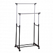 Вешалка для плечиков двухъярусная BOOMHOUSE (БУМХАУС) GR-003 (900-1600x800x400 мм), пластик/металл, черный/хром, 701438