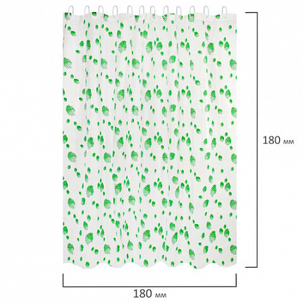 Шторка для ванной PEVA, 180х180 см, кольца в комплекте, дизайн ассорти, МОРЕ, WBZ (ВБЗ), 700069
