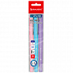 Ручки гелевые с грипом BRAUBERG "VIVID PASTEL", СИНИЕ, НАБОР 3 ШТ., игольчатый узел 0,5 мм, линия письма 0,35 мм, 144540