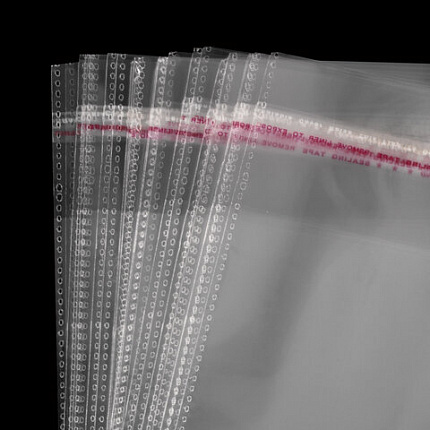 Пакет БОПП с клеевым клапаном, КОМПЛЕКТ 100 шт., 30х40+4 см, толщина 30 мкм, с усиленным швом