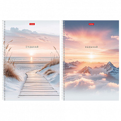 Тетрадь А4 96 л., HATBER, спираль, клетка, матовая ламинация, "В моменте" (микс в спайке), 093591, 96Т4лВ1сп