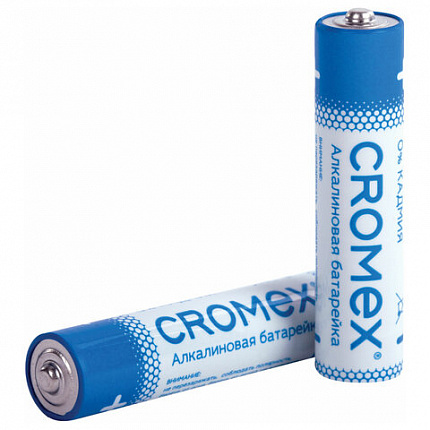 Батарейки алкалиновые "мизинчиковые" КОМПЛЕКТ 12 шт., CROMEX (КРОМЕКС) Alkaline, AAA (LR03, 24A), спайка, 456259