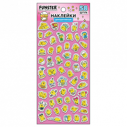 Наклейки декоративные "Настроение", 17,5х9 см, ассорти 4 вида, FUNSTER (ФАНСТЕР), 666098