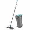 Швабра с отжимом и ведром 8л/7л двухкамерное, насадка из микрофибры карманы с 2-х сторон, серый, Light Mop, MILEY, 901-618