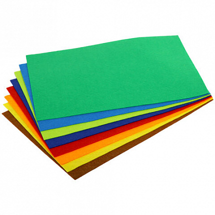 Цветной фетр МЯГКИЙ А4, 2 мм, 8 листов, 8 цветов, плотность 170 г/м2, ЮНЛАНДИЯ, 662050