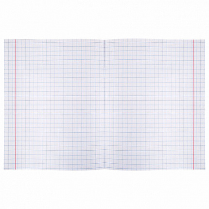 Тетрадь ЗЕЛЁНАЯ обложка 12 л., крупная клетка с полями, офсет, "ПЗБМ", 19957