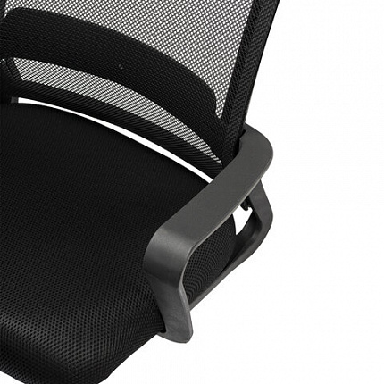 Кресло CROMEX (КРОМЕКС) "Debut CH-697", ХРОМ, с подлокотниками, механизм качания, сетка/ткань TW, черное, 533068