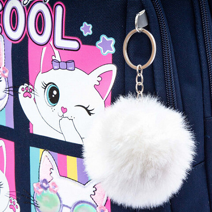 Рюкзак GRIZZLY школьный, анатомическая спинка, 3 отделения, для девочек, "COOL 2DAY", 40х27х20 см, RG-561-1/3