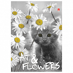 Блокнот МАЛЫЙ ФОРМАТ А6, 40 л., гребень, ламинированный картон, клетка, Альт, "Котята", (5 видов), 3-40-028