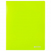 Папка на 2 кольцах BRAUBERG "Neon", 25 мм, внутренний карман, неоновая, зеленая, до 170 листов, 0,7 мм, 227456