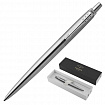 Ручка шариковая PARKER "Jotter Core Stainless Steel CT", корпус серебристый, детали хром, синяя, 1953170