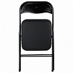 Стулья складные BRABIX "Golf CF-007", КОМПЛЕКТ 2 шт., черный каркас, кожзам черный, 533029