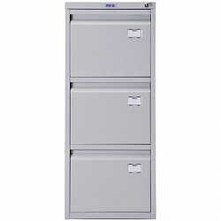 Шкаф картотечный ПРАКТИК "A-43", 995х408х485 мм, 3 ящика для 126 подвесных папок, формат папок A4 (БЕЗ ПАПОК)