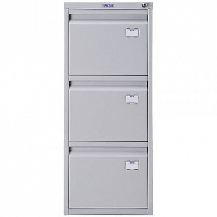 Шкаф картотечный ПРАКТИК "A-43", 995х408х485 мм, 3 ящика для 126 подвесных папок, формат папок A4 (БЕЗ ПАПОК)