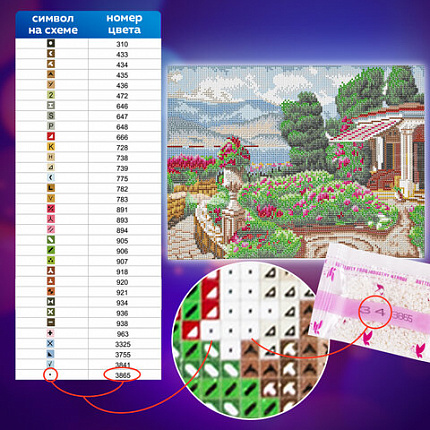 Картина стразами (алмазная мозаика) 30х40 см, ОСТРОВ СОКРОВИЩ "Цветущий сад", без подрамника, 662568