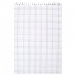 Блокнот БОЛЬШОЙ ФОРМАТ А4, 80 л., гребень, обложка пластик "VELVET", клетка, HATBER, синий, 081279, 80Б4В1гр_01609