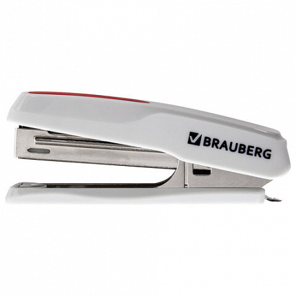 Степлер №10 BRAUBERG "Extra", до 20 листов, антистеплер, серо-красный, 229082