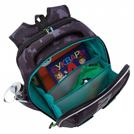 Ранец GRIZZLY анатомическая спинка, с бейджем, для мальчиков, "CUBES", 36х29х18 см, RAf-593-5/1