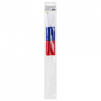 Флаг России ручной 20х30 см, без герба, с флагштоком, BRAUBERG/STAFF, 550181, RU13
