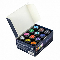 Краски акриловые матовые "Декола", 12 цветов по 20 мл, в банках, Невская Палитра, 143411021