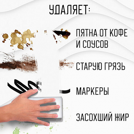 Губка-ластик МЕЛАМИНОВАЯ для удаления пятен, для чистки кухни, уборки, обуви, 10х7х3 см, КОМПЛЕКТ 20 шт., полибэг, LAIMA, 608955.