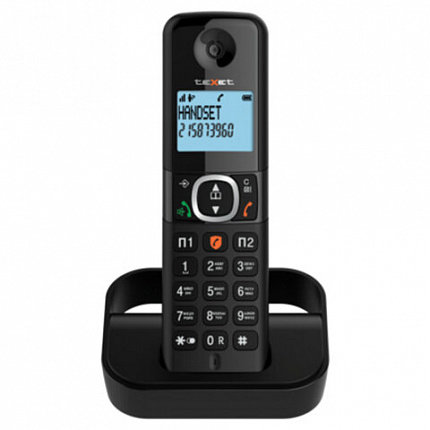 Радиотелефон TEXET TX-D5605A, память 100 номеров, АОН, повтор, спикерфон, часы/будильник, черный, 127220