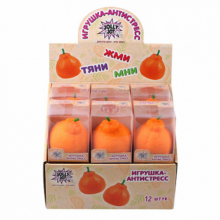 Игрушка-антистресс "МАНДАРИН", 6х9 см, дисплей, JOLLY JOT (ДЖОЛЛИ ДЖОТ), 665809