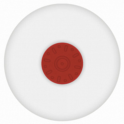 Ластик BRAUBERG "Universal", 30х30х8 мм, белый, круглый, красный пластиковый держатель, 222472