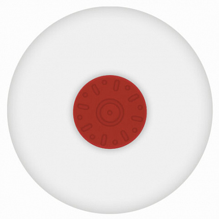 Ластик BRAUBERG "Universal", 30х30х8 мм, белый, круглый, красный пластиковый держатель, 222472