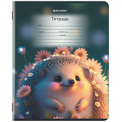 Тетрадь 12 л. BRAUBERG, косая линия, обложка картон, ЗВЕРУШКИ, 107289
