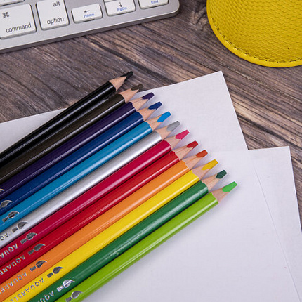 Карандаши цветные акварельные BRAUBERG PREMIUM AQUARELLE, 12 цветов, грифель мягкий 4 мм, 181671