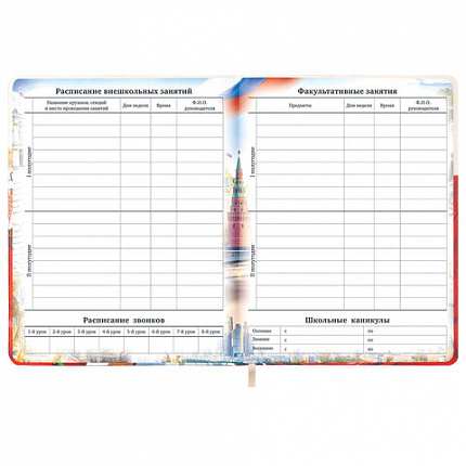 Дневник 1-11 класс 48 л., кожзам (твердая), печать, цветной блок, BRAUBERG, "Великие Люди", 107232