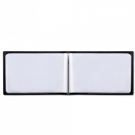 Визитница однорядная BRAUBERG "Imperial", на 20 визиток, под гладкую кожу, черная, 232291