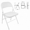 Стул складной BRABIX "Golf Plus CF-003 КОМФОРТ", белый каркас, кожзам белый, 532888