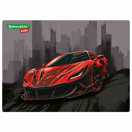 Настольное покрытие BRAUBERG KIDS, А3+, пластик, 46x33 см, Red car, 272368