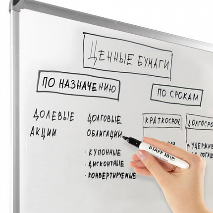 Маркер стираемый для белой доски STAFF "EVERYDAY" WBM-093, ЧЕРНЫЙ, 2,5 мм, тонкий корпус, 151093