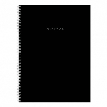 Тетрадь А4, 120 л., BRAUBERG, гребень, клетка, матовая ламинация, "Minimal Classic", 405640