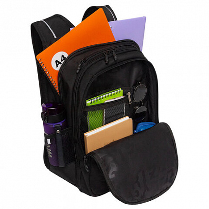 Рюкзак GRIZZLY школьный, анатомическая спинка, 3 отделения, для мальчиков, "ANGER", 42х31х22 см, RU-538-4/1