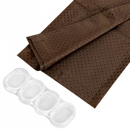 Шторка для ванной ПОЛИЭСТЕР, 180х200 см, кольца в комплекте, КОРИЧНЕВЫЙ БРИЛЛИАНТ, PRIMILA (ПРИМИЛА), 700097