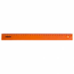 Линейка пластиковая 30 см, ПИФАГОР, прозрачная, неоновая, ассорти, 210609