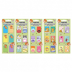 Закладки для книг МАГНИТНЫЕ, "АССОРТИ 5 ДИЗАЙНОВ ЗВЕРЯТА", 6 штук, 35x25 мм, FUNSTER (ФАНСТЕР), 116651