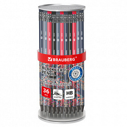 Карандаш чернографитный с принтом BRAUBERG "ONI", 1 шт., HB, с ластиком, корпус ассорти, 182023