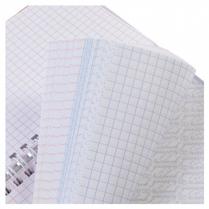 Блокнот МАЛЫЙ ФОРМАТ А6, 80 л., гребень, твердый картон, клетка 2 цв., HATBER, "Нежный флёр", 082839, 80ЗКтд6В1гр_300