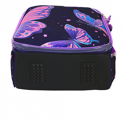 Ранец BRAUBERG PREMIUM, 2 отделения, с брелком, "Shining butterflies", блестки, 38х29х16 см, 274393
