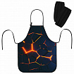 Фартук с нарукавниками для уроков труда ЮНЛАНДИЯ, регулировка по росту, 46х54 см, "Volcano split", 273632