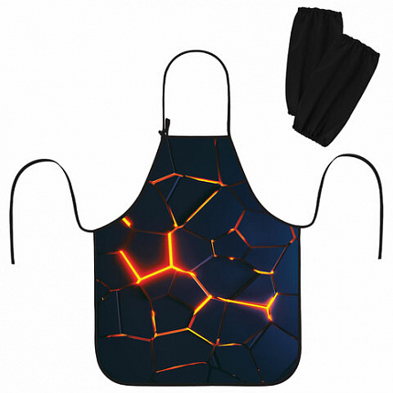 Фартук с нарукавниками для уроков труда ЮНЛАНДИЯ, регулировка по росту, 46х54 см, Volcano split, 273632