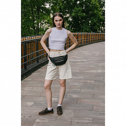 Сумка на пояс HEIKKI PROMPT (ХЕЙКИ), 2 отделения, регулируемый ремень, светоотражающие элементы, черная, 35х14х4см, 273922