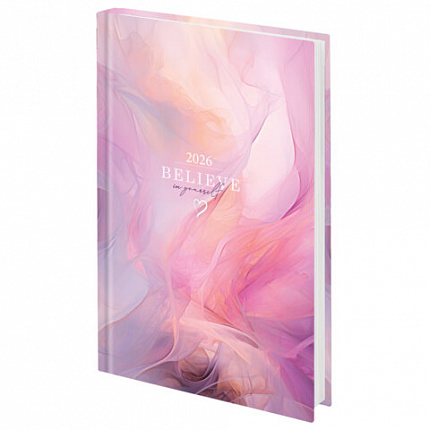 Ежедневник датированный 2026 145х215 мм, А5, STAFF, ламинированная обложка, "Delicate", 117330